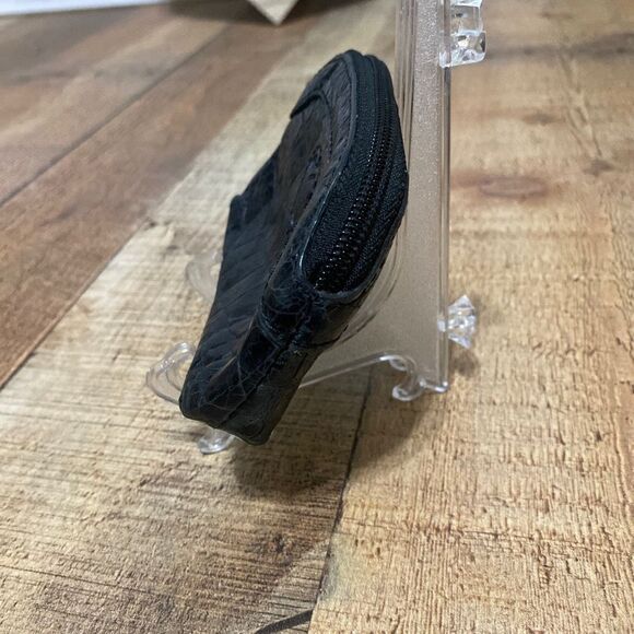 Brighton Black Croc Leather Coin Change Purse - Heart Design - Picture 4 of 9